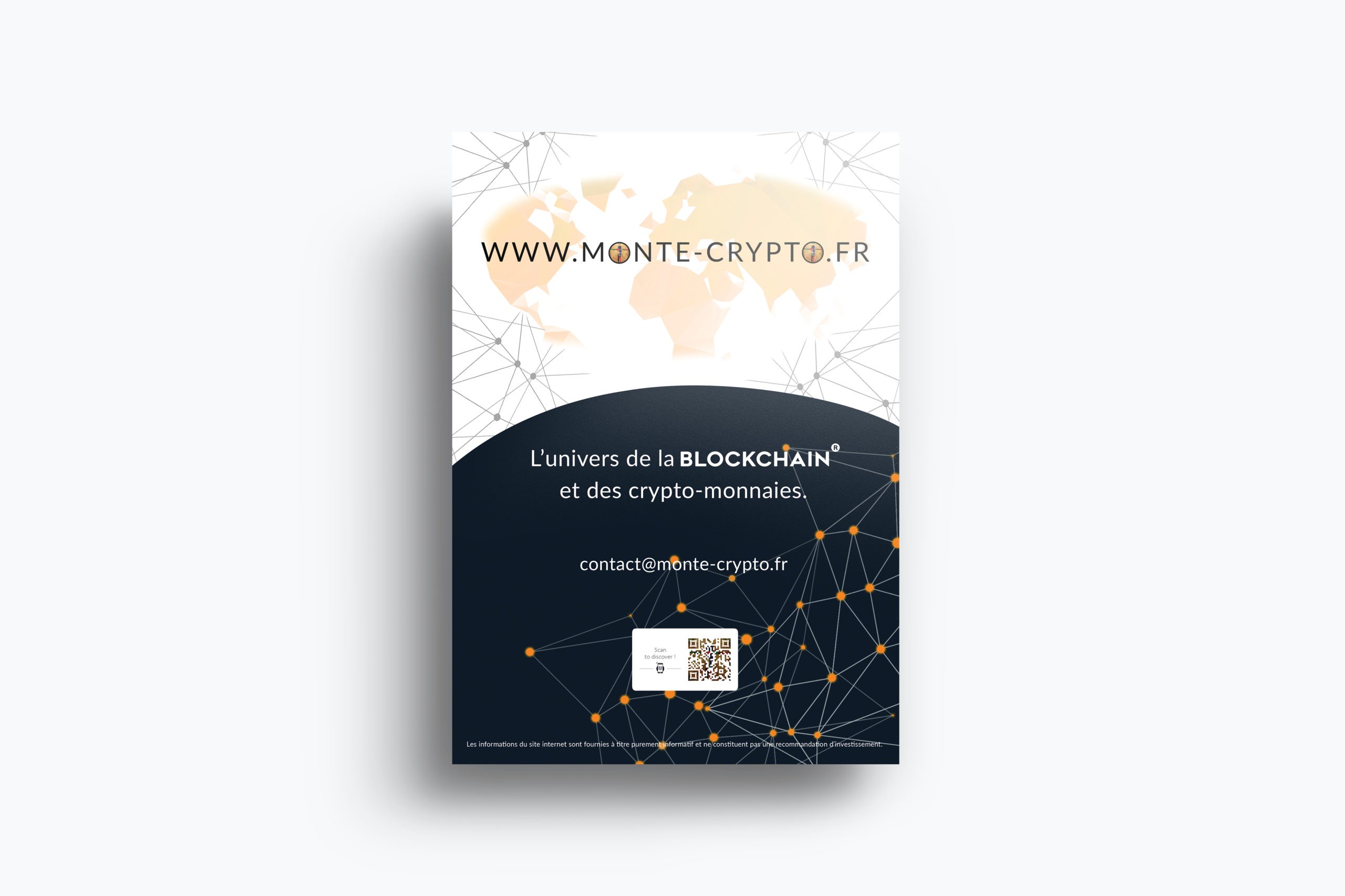 Affiche communication visuele création site internet Monte-Crypto Blockchain