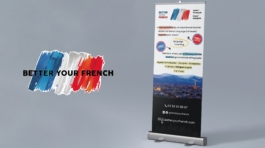 Réalisation design rollup Kakémono communication visuele création site internet Better Your French
